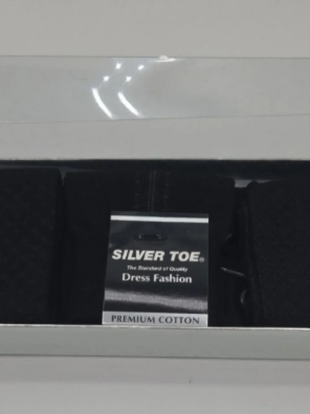 Silver Toe Premium Cotton Dress Socks (Black 3‑Pack) Title